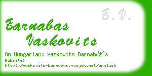 barnabas vaskovits business card